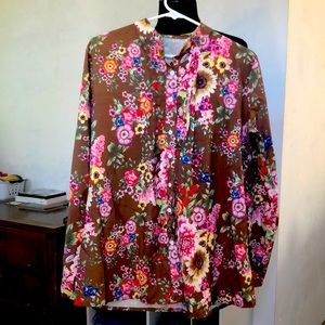 NWOT • Floral Button up Dress Top • Size XL